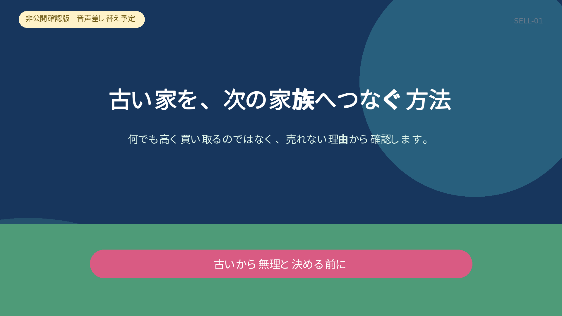 古い家を次の家族へつなぐ方法 SELL-01動画サムネイル