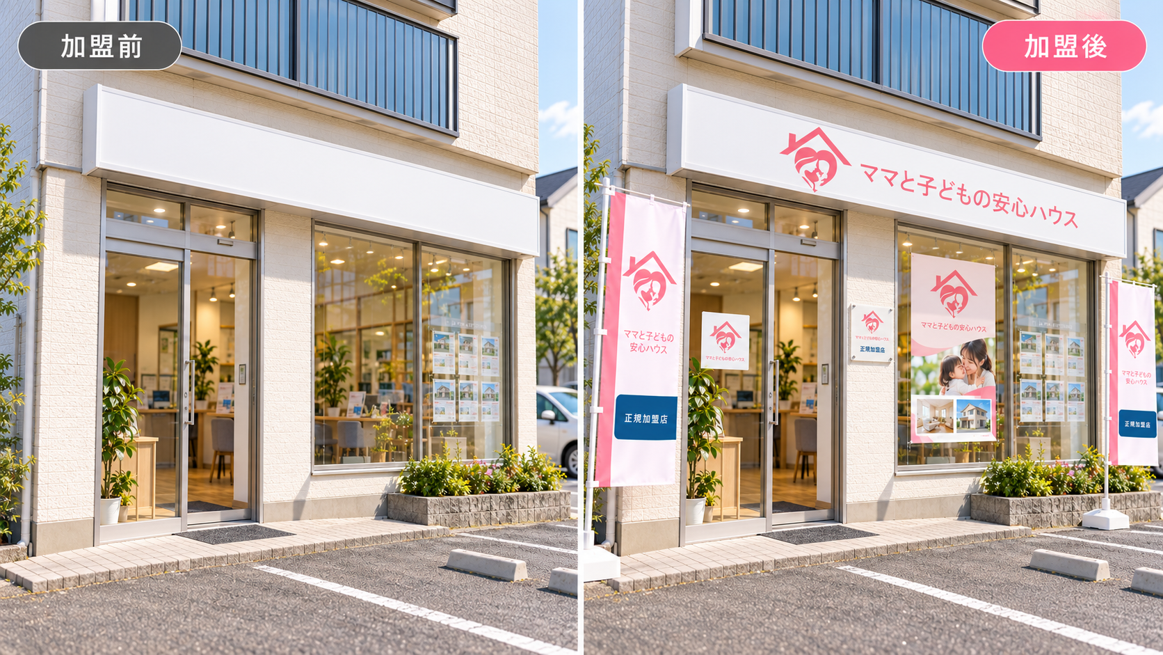 安心ハウス加盟前後の店舗展開イメージ